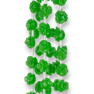 Perles Plastique Petites Roses 10mm 25pcs Vert