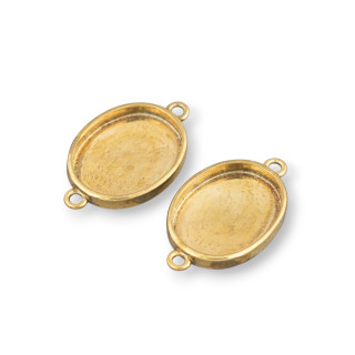 Bisel ovalado de componente de bronce 14x18mm 20 piezas