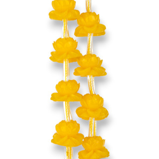 Fleur de Lotus Résine 15x10mm 20pcs Jaune