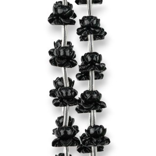 Fiore Di Loto Di Resina 15x10mm 20pz Nero