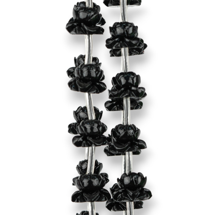 Fleur de Lotus Résine 15x10mm 20pcs Noir
