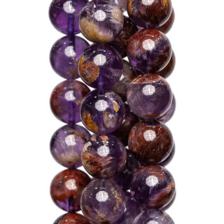 Amethyst mit glattem, rundem, hämatoidem Einschluss, 12 mm