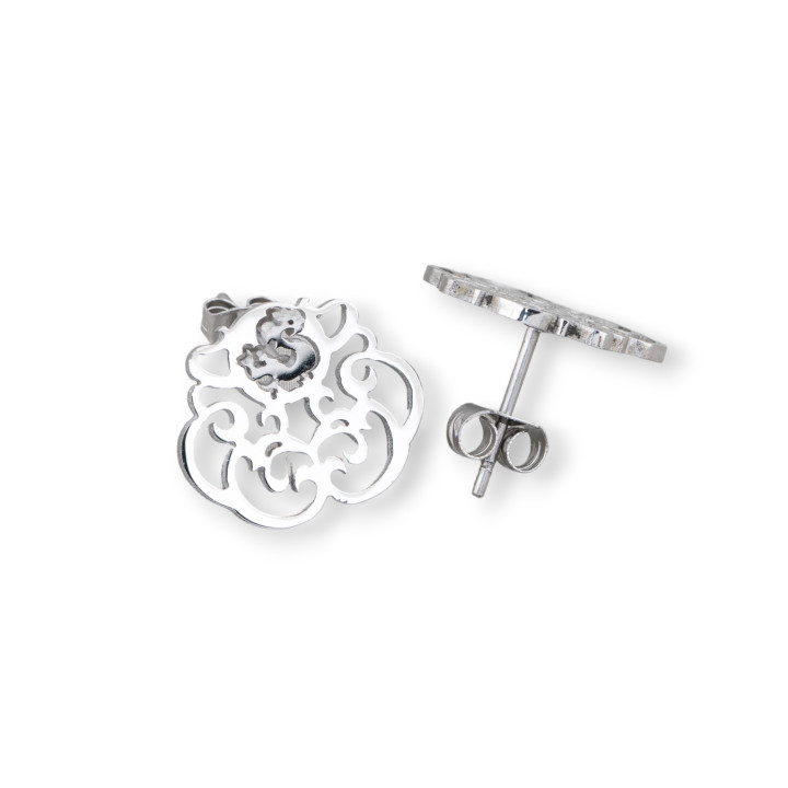 Orecchini Di Acciaio Filigrana 16x14mm 7 Paia