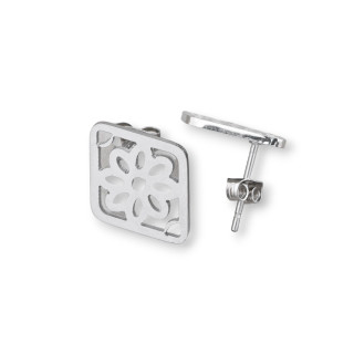 Orecchini Di Acciaio Rombo Fiore 15x18mm 7 Paia