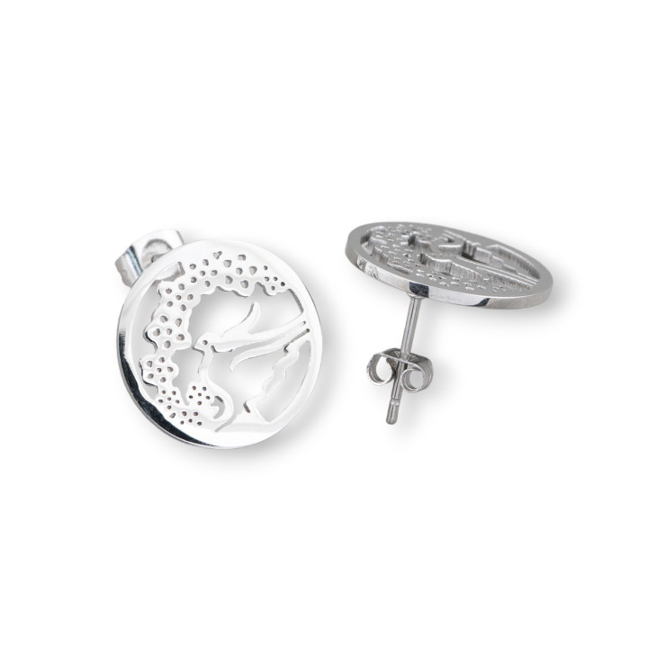 Baum-Ohrringe aus rundem Stahl 18 mm, 7 Paar