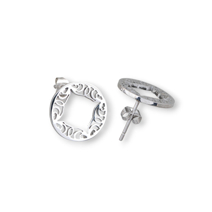 Pendientes Flor Acero Redondo 16mm 7 Pares