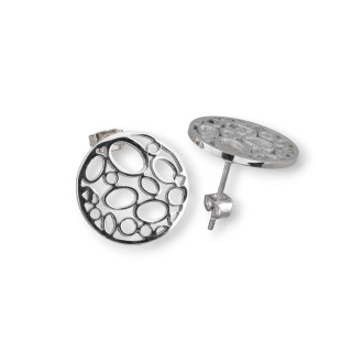 Boucles d'Oreilles Acier Ovale Rond 18mm 7 Paires