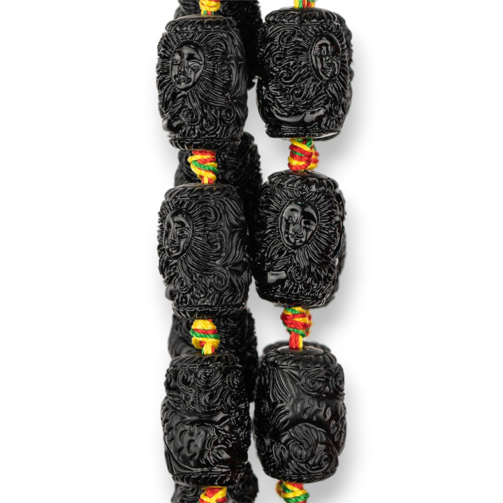 Barrel Wire Perles Résine 17x26mm 12pcs Noir