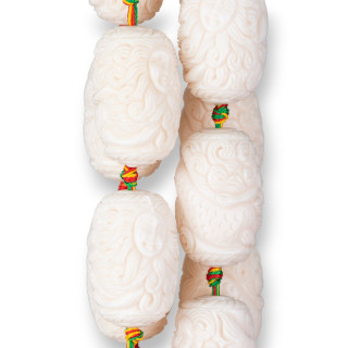 Harzperlen Draht Barrel 22x33mm 10St Weiß