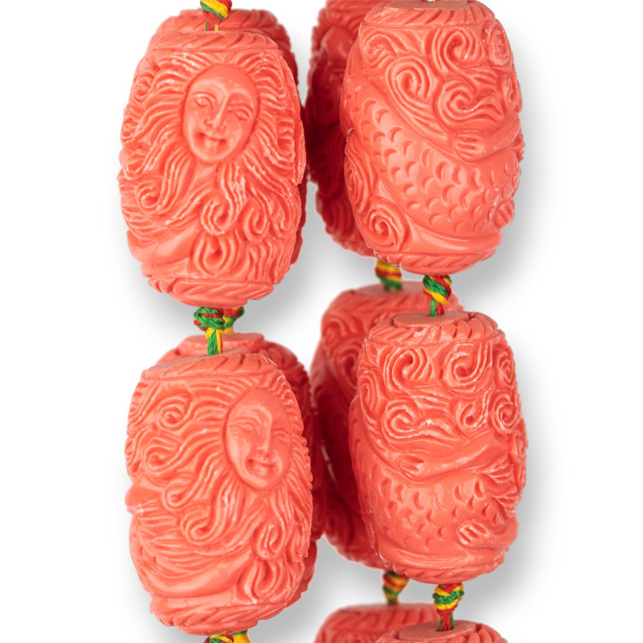 Harzperlen Draht Barrel 22x33mm 10St Pink