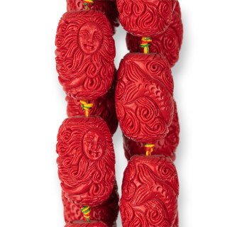 Perlas de Resina Barril de Alambre 22x33mm 10pcs Rojo