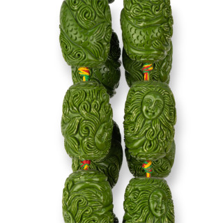 Bolas De Resina Barril De Alambre 22x33mm 10pcs Verde Oliva