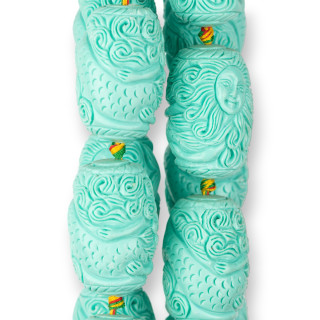 Χάντρες Ρητίνης Βαρελοσύρμα 22x33mm 10τμχ Aqua Green