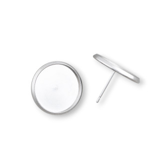 Base Per Orecchini Perno Per Orecchini Di Acciaio A Castone 14mm 120pz Circa