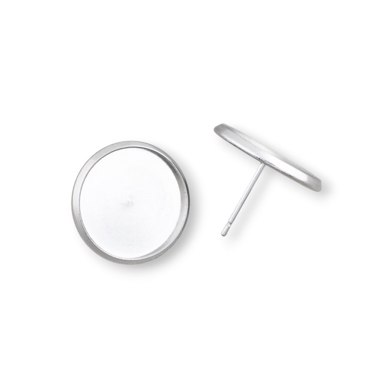 Steel Bezel Earring Pin 14mm Approx. 120pcs