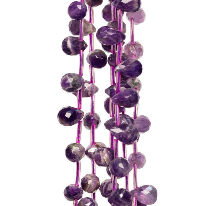 Amethyst facettierte Briolette-Tropfen 08x05mm roh