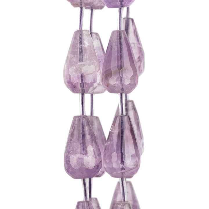 Amethyst Drops Faceted Briolette 15x24mm 12τμχ Πρώτη Επιλογή