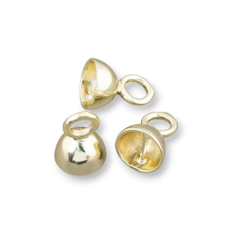 Copas Media Esfera Latón Con Barra Y Anillo 8mm 50uds Dorado