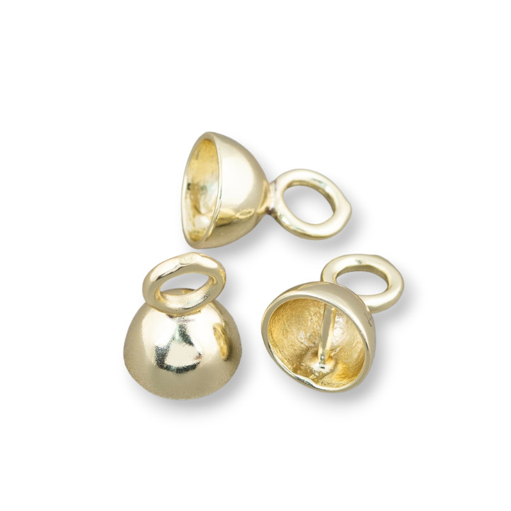 Messing-Halbkugelbecher mit Stab und Ring 8 mm 50 Stk. Golden