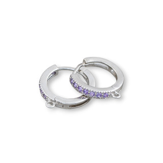 Bases Para Pendientes De Bronce Con Circonitas Circonitas 6 Pares Lavanda Rodiada