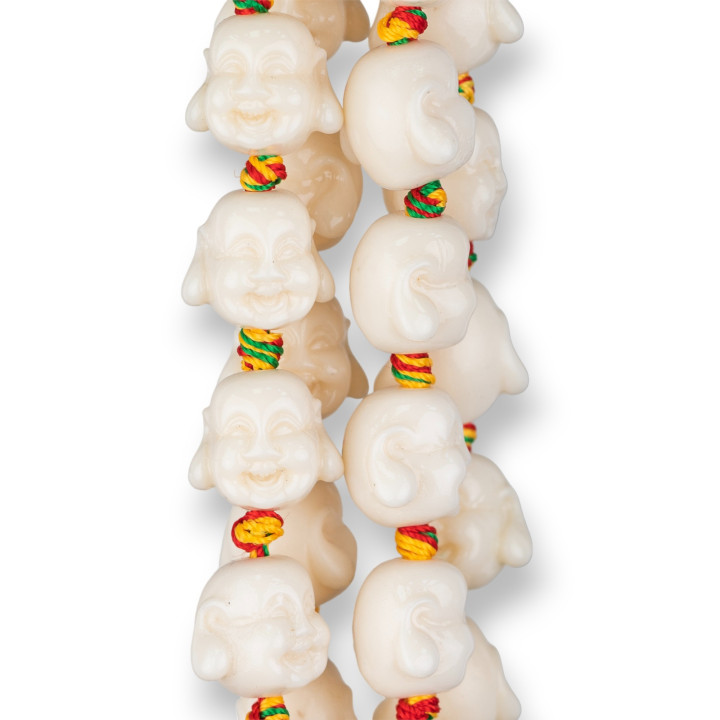 Bouddha en résine 15x13mm 20pcs Blanc