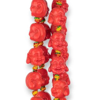 Resin Buddha 15x13mm 20pcs Fuchsia