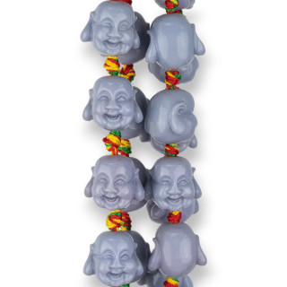 Harz Buddha 15x13mm 20St Hellgrau