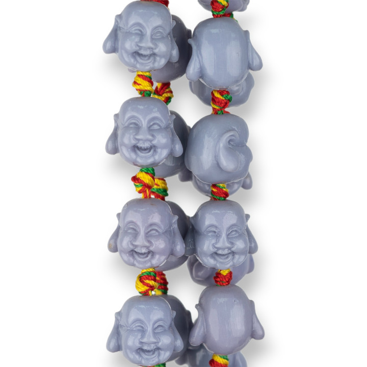 Bouddha Résine 15x13mm 20pcs Gris Clair