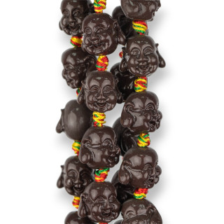 Harz-Buddha 15x13mm 20 Stück Braun