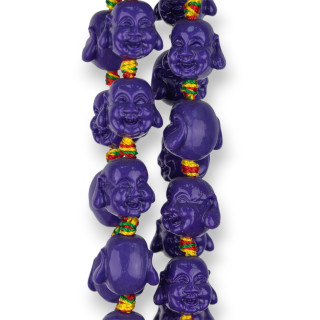 Resin Buddha 15x13mm 20pcs Purple