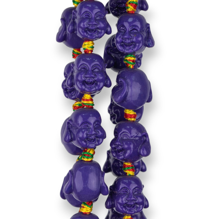 Bouddha en résine 15x13mm 20pcs Violet