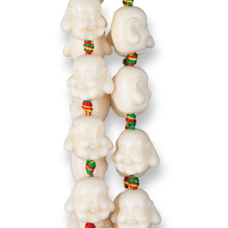 Bouddha en résine 18x15mm 20pcs Blanc