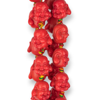 Resin Buddha 18x15mm 20pcs Fuchsia