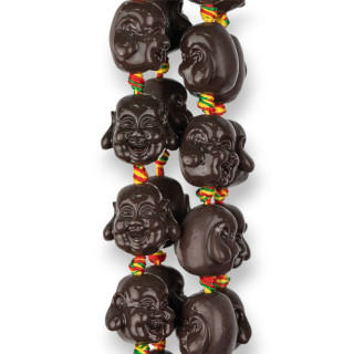 Harz-Buddha 18x15mm 20 Stück Braun