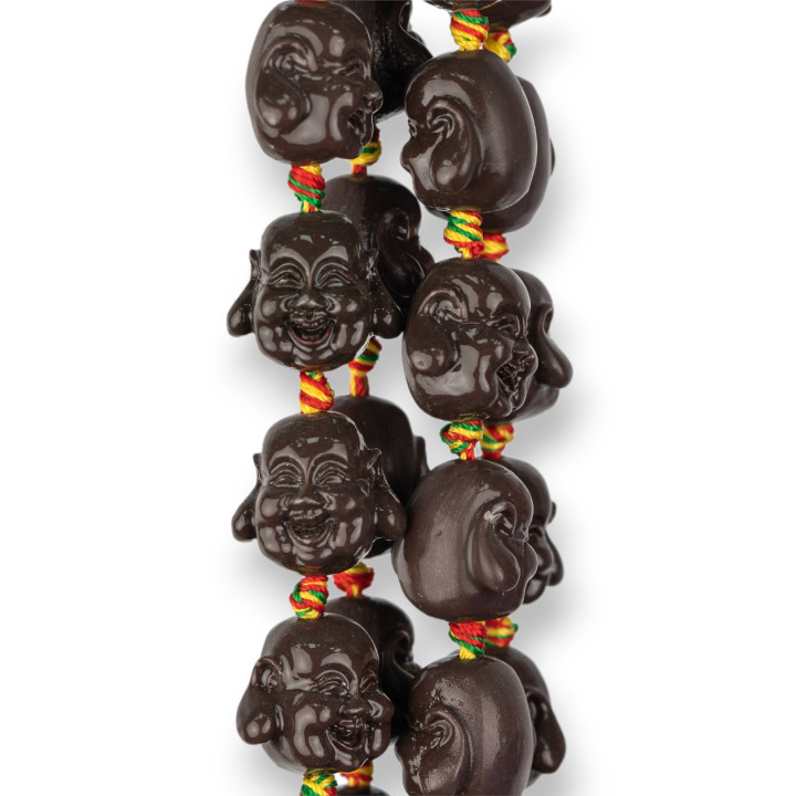 Harz-Buddha 18x15mm 20 Stück Braun