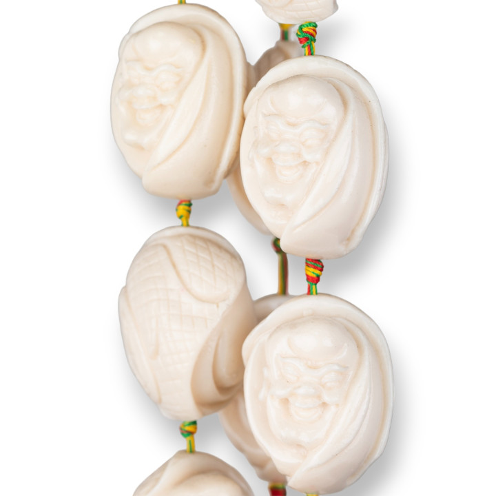 Bouddha en résine 32x42mm 9pcs Blanc