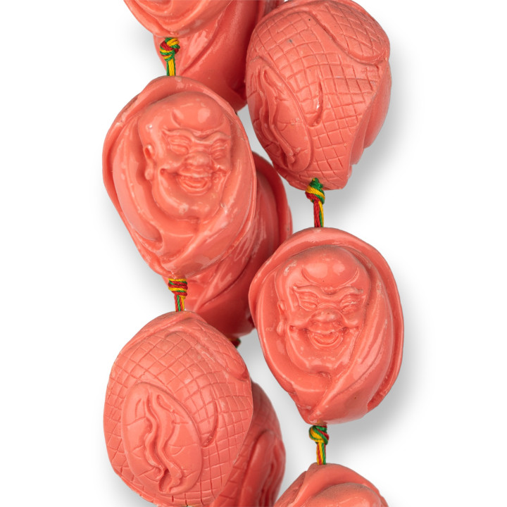 Bouddha en résine 32x42mm 9pcs Rose