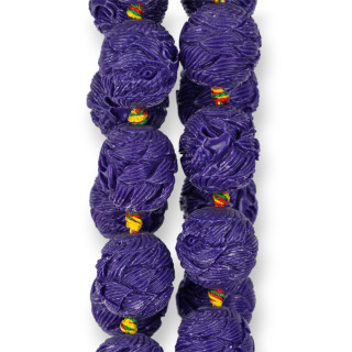 Resina Tondo Inciso 19mm 16pz Viola