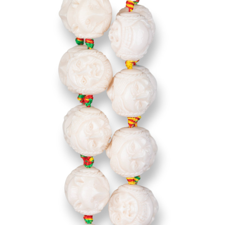 Redondo Resina Grabado Doble Cara 18mm 16uds Blanco