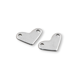 Heart Steel Component 14x09mm 120pcs
