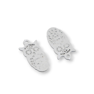 Pendentif perforé à motifs en acier 15mm 120pcs