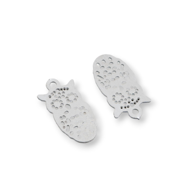 Patterned Steel Component Perforated Pendant 15mm 120pcs