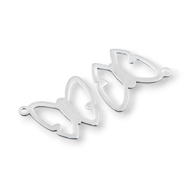 Steel Component Perforated Butterfly Pendant 20x16mm 72pcs