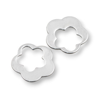 Composant Acier Fleur Perforé 22mm 40pcs Lisse