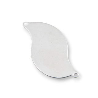 Componente Di Acciaio Foglia Ondulata 42x23mm 40pz