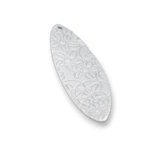 Pendentif Composant Acier Feuille Ondulée Forgé 13x46mm 40pcs