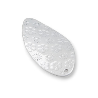 Colgante de componente de acero ovalado ondulado forjado 17x37mm 40pcs