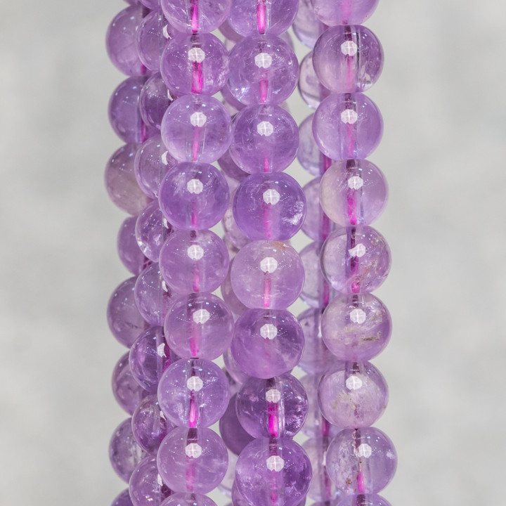 Clear Amethyst Round Smooth 07mm Lavender