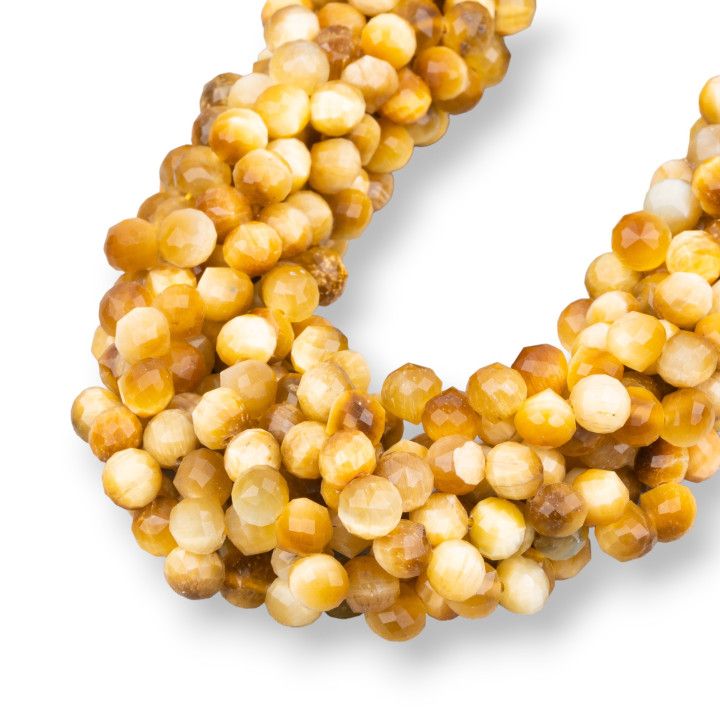 Ojo de Tigre Gold Drops Briolette Facetado MachineCut 5-6mm