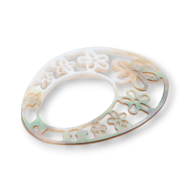 Pendentif Ovale Nacre Gravée 45x60mm